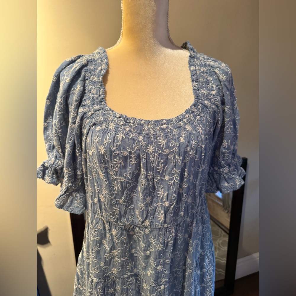 NWOT Old Navy Puff-Sleeve Tiered Mini Swing Dress Sz L - Picture 8 of 13